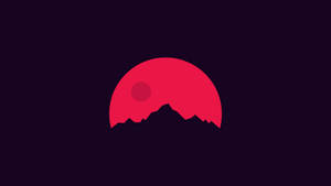 Blood Red Moon Minimalist Laptop Art Wallpaper