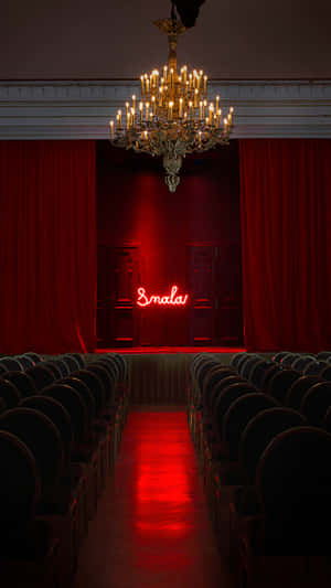 Blood Red Theater Chandelier Wallpaper