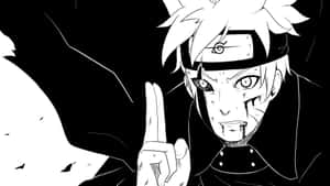 Bloodied Naruto In Black And White Anime Pfp Wallpaper