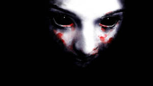 Bloody Face Black Eyeballs Scary Wallpaper