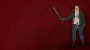 Bloody Negan In Minimalist Style Wallpaper