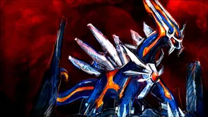 Bloody Red Dialga: The Timekeeper's Fierce Side Wallpaper