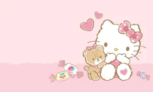 Blowing A Kiss Hello Kitty Aesthetic Wallpaper