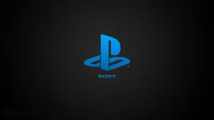 Blue 4k Ps4 Logo Over Black Background Wallpaper