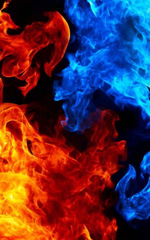 Blue And Red Fire Wallpaper