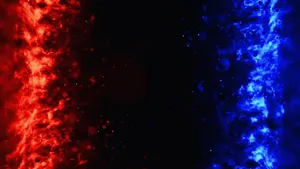 Blue And Red Flame Flourish Wallpaper