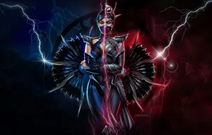 Blue And Red Kitana Mk11 Wallpaper