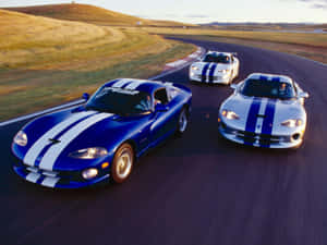 Blue And White Dodge Vipers Wallpaper