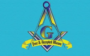 Blue And Yellow Masonic Logo Wallpaper