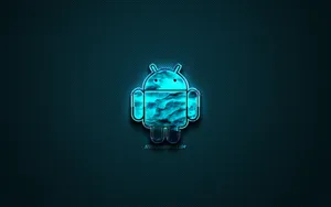 Blue Android Crumple Logo Desktop Wallpaper