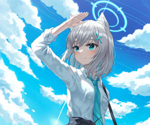 Blue Archive Shiroko Looking Far Wallpaper