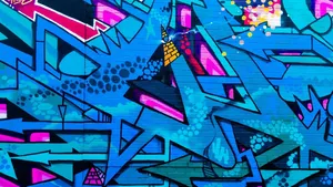 Blue Arrows Graffiti Laptop Wallpaper