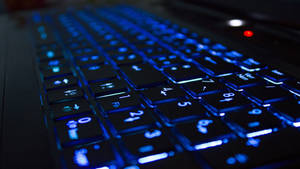 Blue Back Lit Computer Keyboard Wallpaper