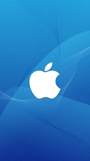 Blue Backdrop Apple Logo Iphone Wallpaper