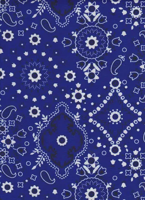 Blue Bandana Floral Pattern Wallpaper