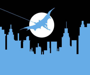 Blue Batman Silhouette Art Wallpaper