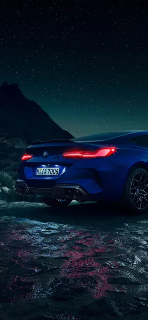 Blue Bmw M At Night Wallpaper