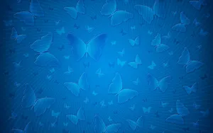 Blue Butterflies Plain Color Wallpaper