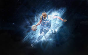 Blue Carmelo Anthony Dribble Art Wallpaper