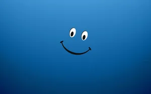 Blue Cartoon Smiley Face Wallpaper