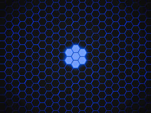Blue Center Hexagon Wallpaper