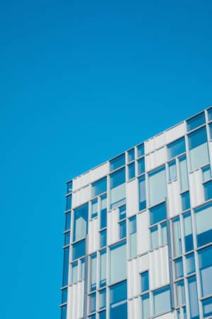 Blue Checkered Building Wallpaper