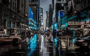 Blue City At Night Hotmail Wallpaper