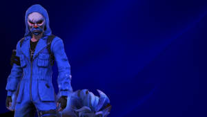 Blue Criminal Bundle: A Mysterious Character With Animal Companion Wallpaper