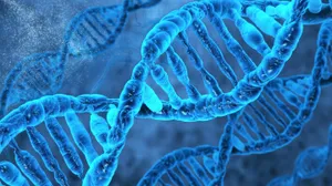 Blue D N A Double Helix Structure Wallpaper