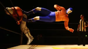 Blue Demon Flying Kick Wallpaper