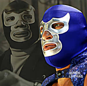 Blue Demon, The Legendary Masked Wrestler Taking Center Stage In The Wrestling Arena Wallpaper