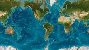 Blue Earth Water Painting Wallpaper