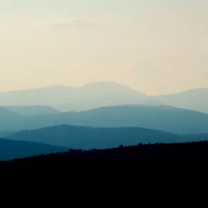 Blue Fade Mountain Range Wallpaper