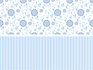 Blue Floral Striped Pattern Wallpaper