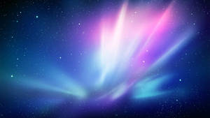 Blue Galaxy With Polar Lights Wallpaper