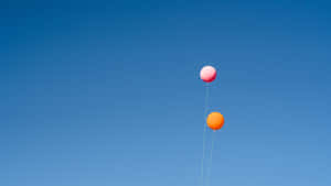 Blue Girly Pink Orange Ball Wallpaper