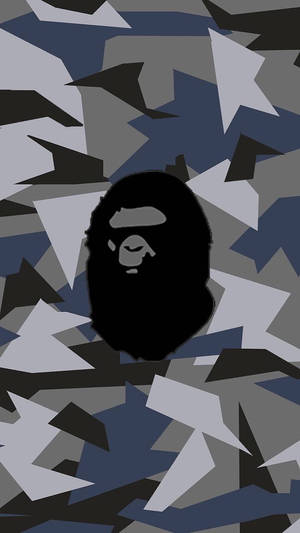 Blue Gray Abstract Bape Logo Wallpaper