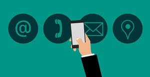 Blue Green Contact Us Illustration Wallpaper