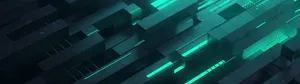 Blue-green Platonic Solids 3d Wallpaper
