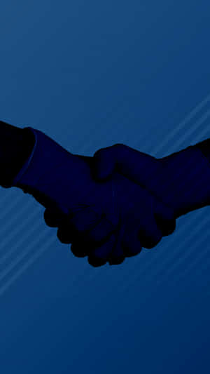 Blue Handshake Silhouette Wallpaper