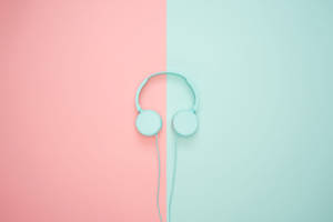 Blue Headset On Pink And Blue Wallpaper