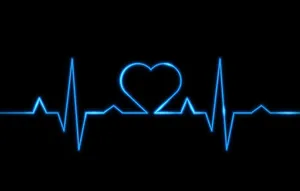 Blue Heart Monitor Wallpaper