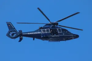 Blue Helicopter Flying Wallpaper