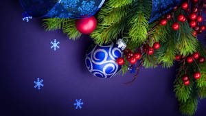 Blue Holiday Christmas Decorations Wallpaper