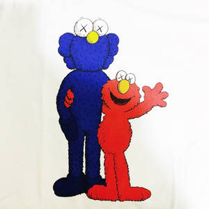 Blue Kaws With Elmo Wallpaper