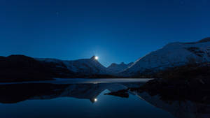 Blue Lake Night Uhd Wallpaper