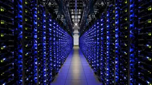 Blue Light Database Center Wallpaper