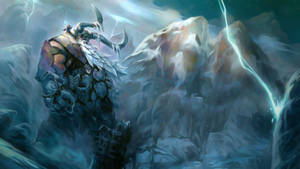 Blue Lightning Viking Art Wallpaper