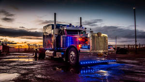 Blue Lights Cool Truck Wallpaper