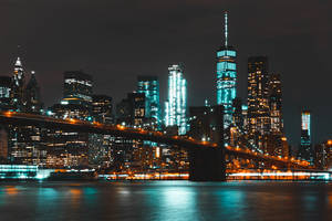 Blue Lights In 4k New York City Wallpaper